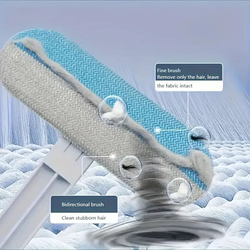 Durable Nylon Bristle Pet Hair Remover Brush with Long Handle for Effective Shedding Control in Dogs and Cats