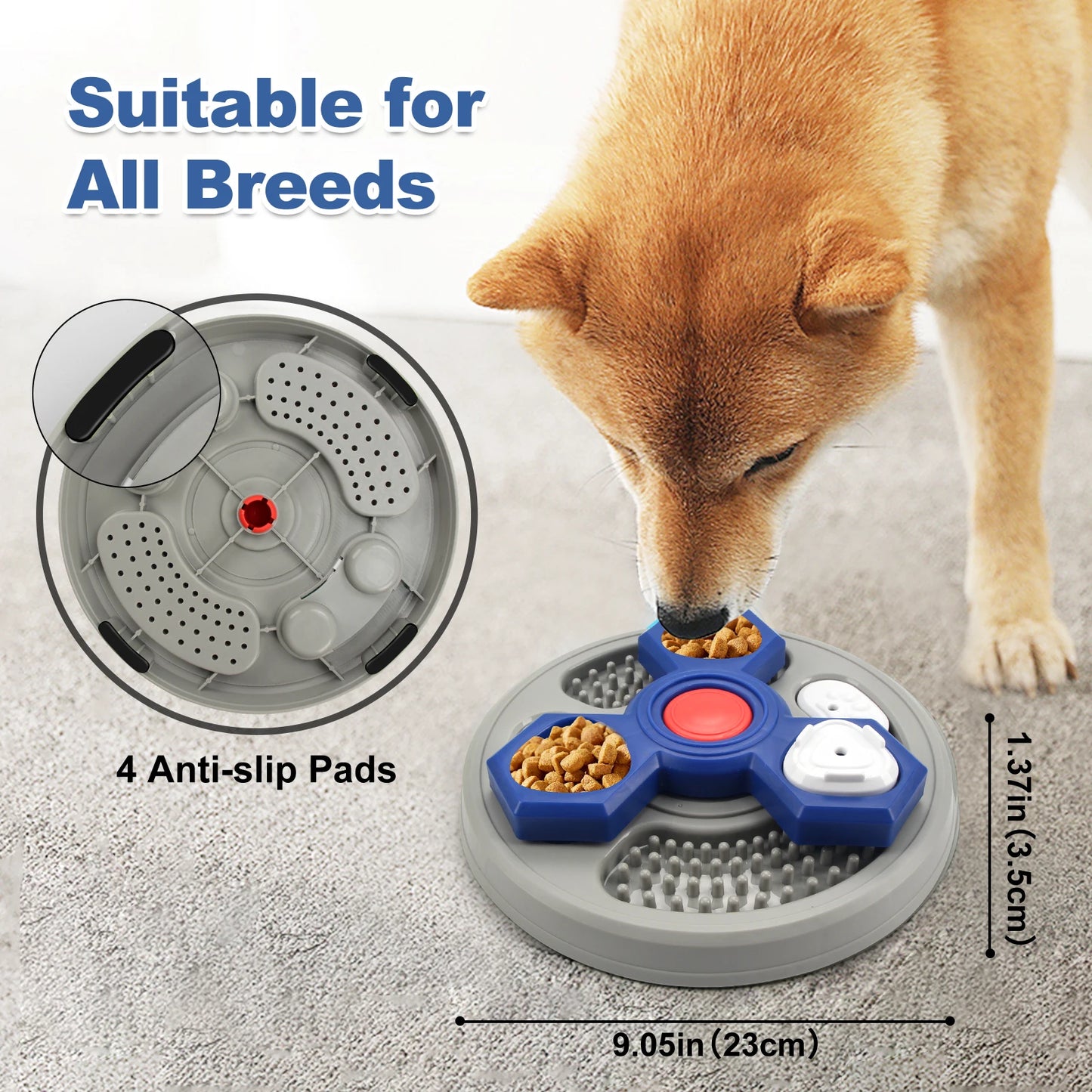 2-Layers Dog Puzzle Toys Slow Feeder Food Dispenser Interactive Increase Puppy IQ Anti-Choking Tableware Dog Licking Plates