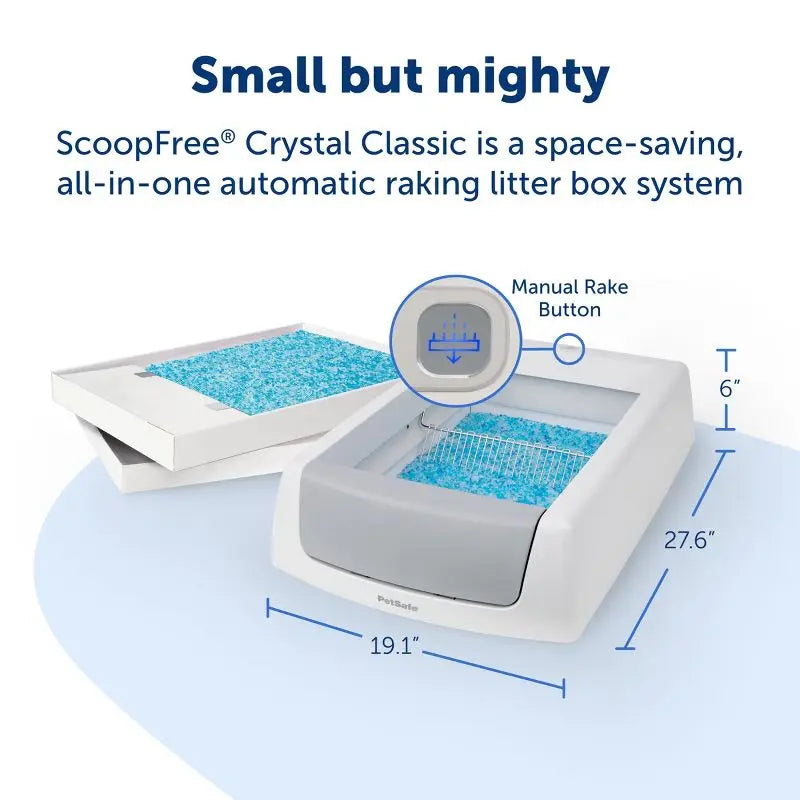 Self Cleaning Cat Litter Box Automatic Odor Control No Scoop Required Crystal Litter Tray Low Tracking Dust Free for Indoor Cats