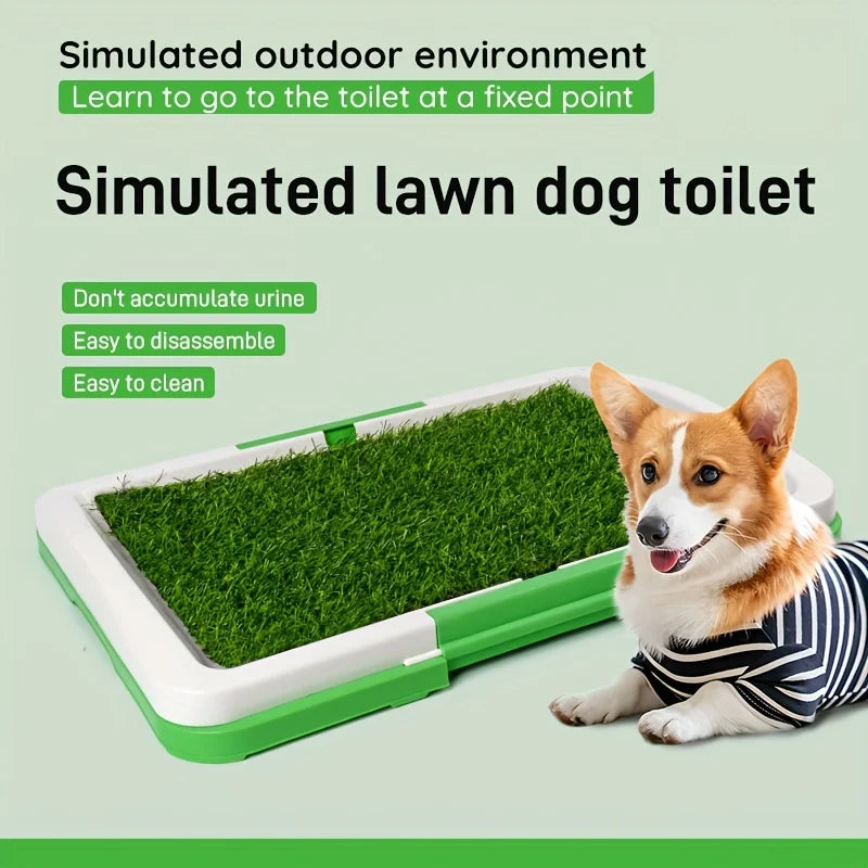Reusable Silicone and PP Leak-Proof Dog Potty Training Pads - Indoor Pet Toilet with Grass Surface for Easy Cleaning, Hygien Pup