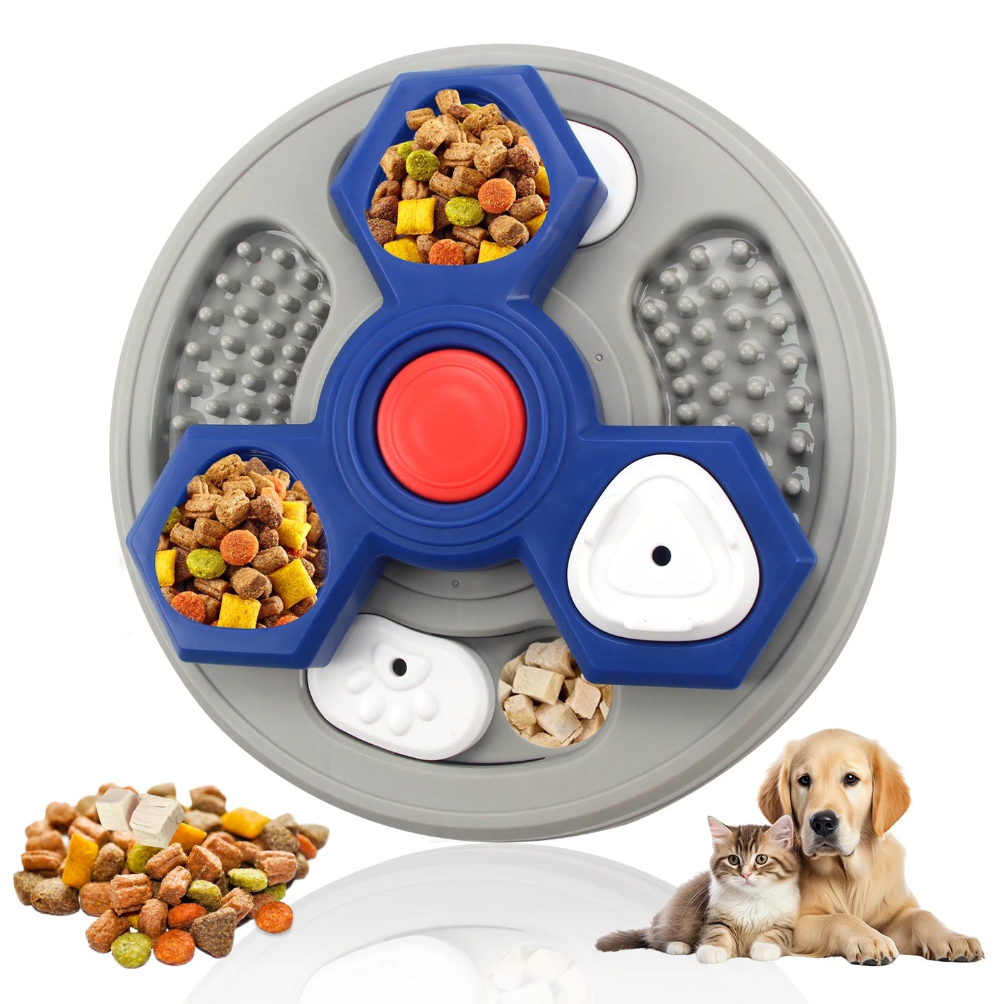2-Layers Dog Puzzle Toys Slow Feeder Food Dispenser Interactive Increase Puppy IQ Anti-Choking Tableware Dog Licking Plates