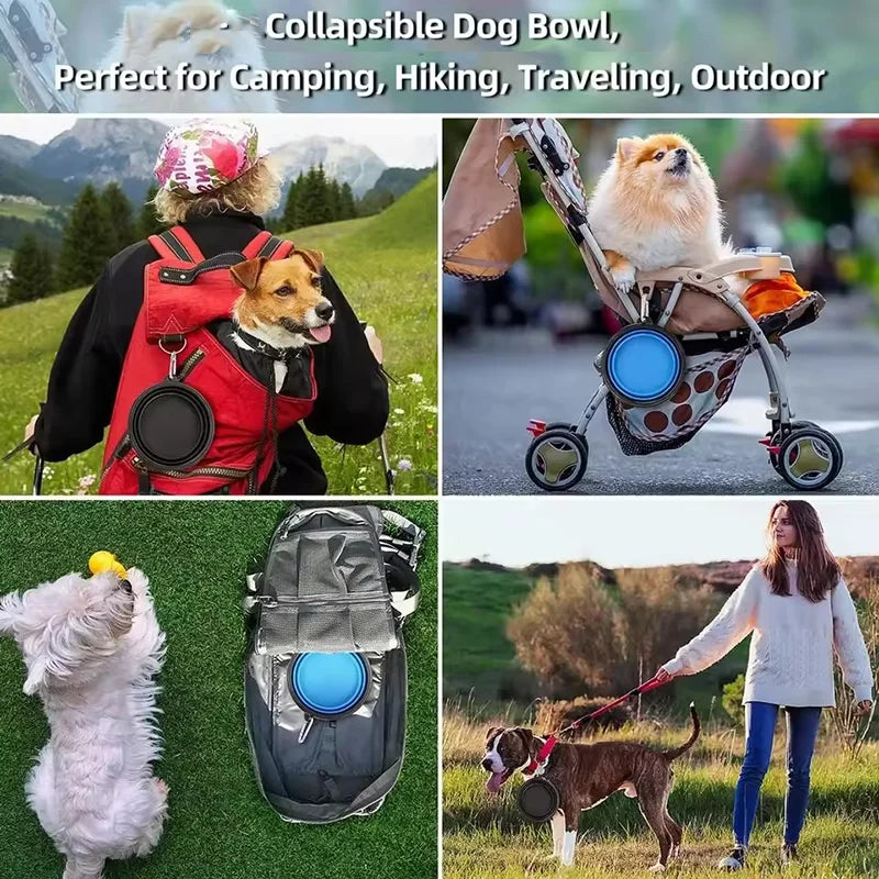 Collapsible Dog Pet Folding Silicone Bowl Outdoor Travel Portable Puppy Food Container Feeder Dish Bowl Pet supplies