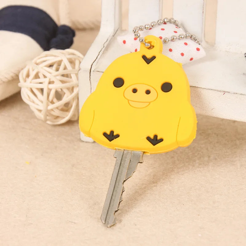 Rilakkuma Key Protective Cover Keychains New Anime Relax Bear PVC Cases Backpack Bags Key Rings Pendants Charms Gift Hot Sales
