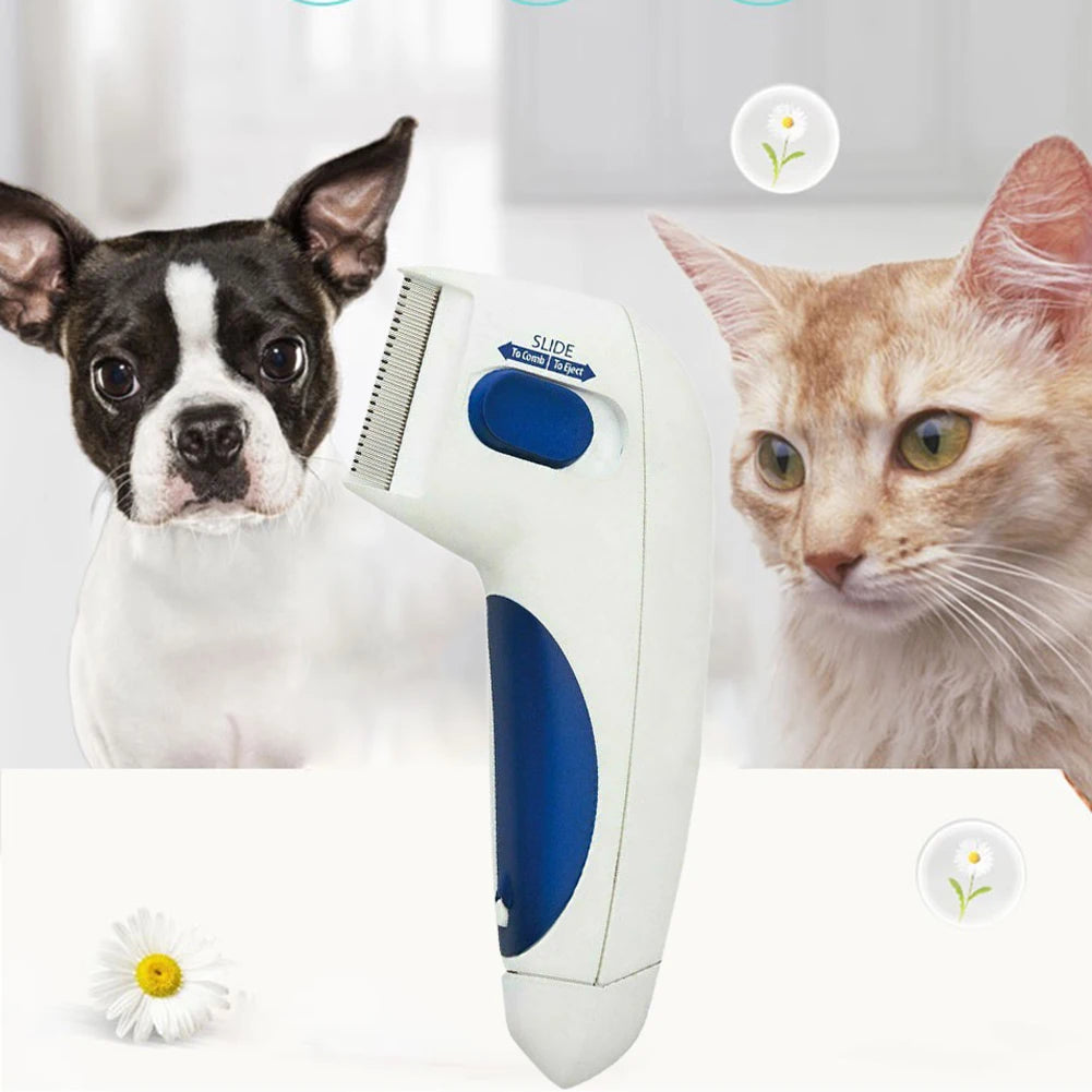 Pet Cat Dog Electric Terminator Brush Anti Removal Kill Lice Cleaner Electric Head Pet Fleas Electronic Lice Comb for Dog