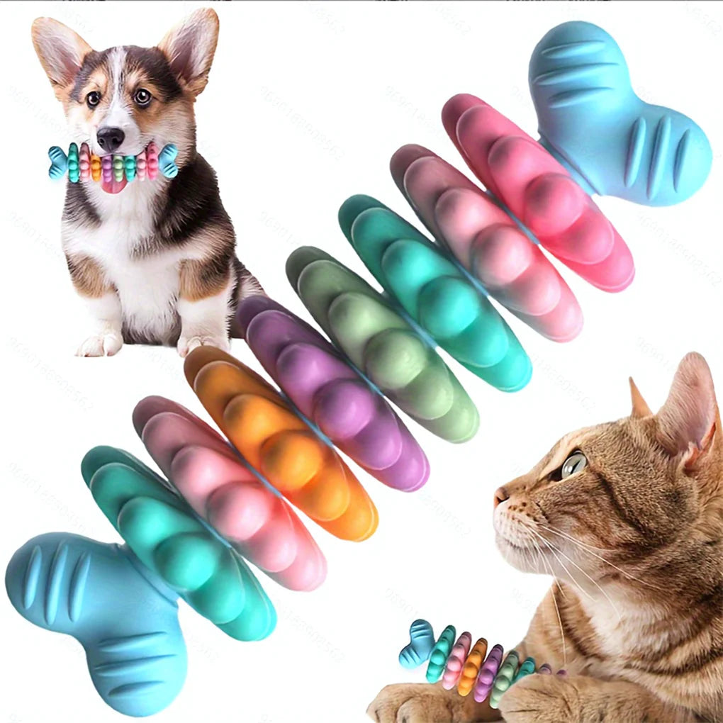 2PCS/SET Pet Toy Dog Chew Bone with Multi-color, Durable, and Teething-resistant Design for Gnawing and Dental Care