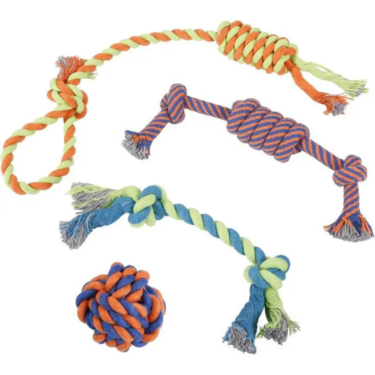 Bell/knot design! Dog Chewing Rope Toy Teeth Grinding Resistant Small and Medium sized Dog Interactive Training Tool