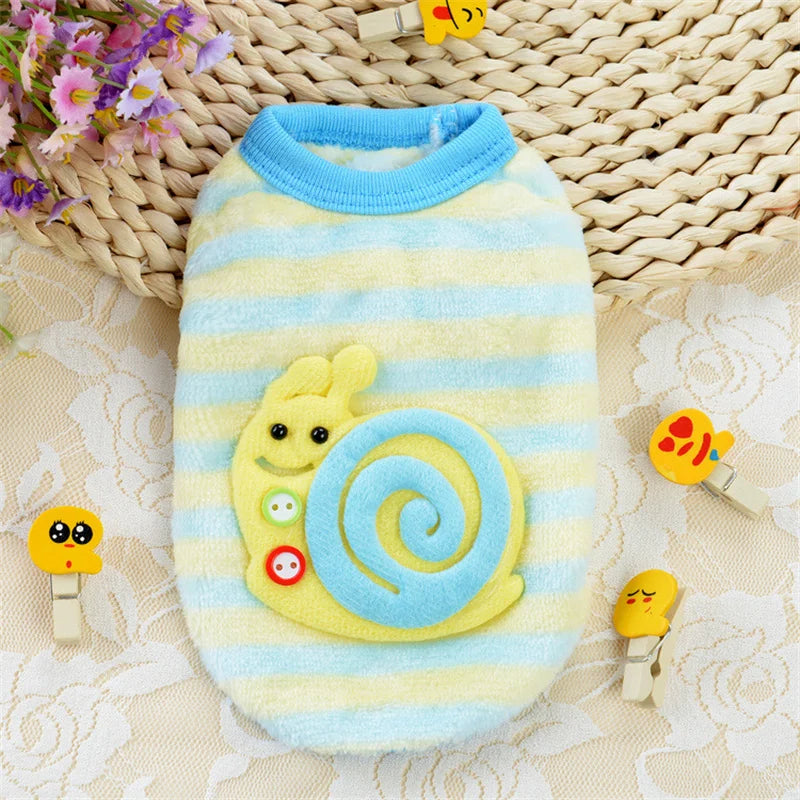 Cute Print Tea Cup Dog Sweater Winter Warm Fleece Pet Clothes for Small Dogs Teddy Chihuahua Puppy Pullovers mascotas Clothing