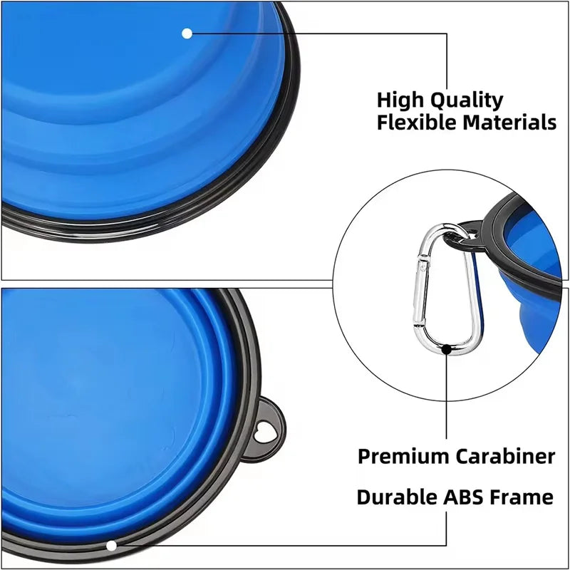 Collapsible Dog Pet Folding Silicone Bowl Outdoor Travel Portable Puppy Food Container Feeder Dish Bowl Pet supplies