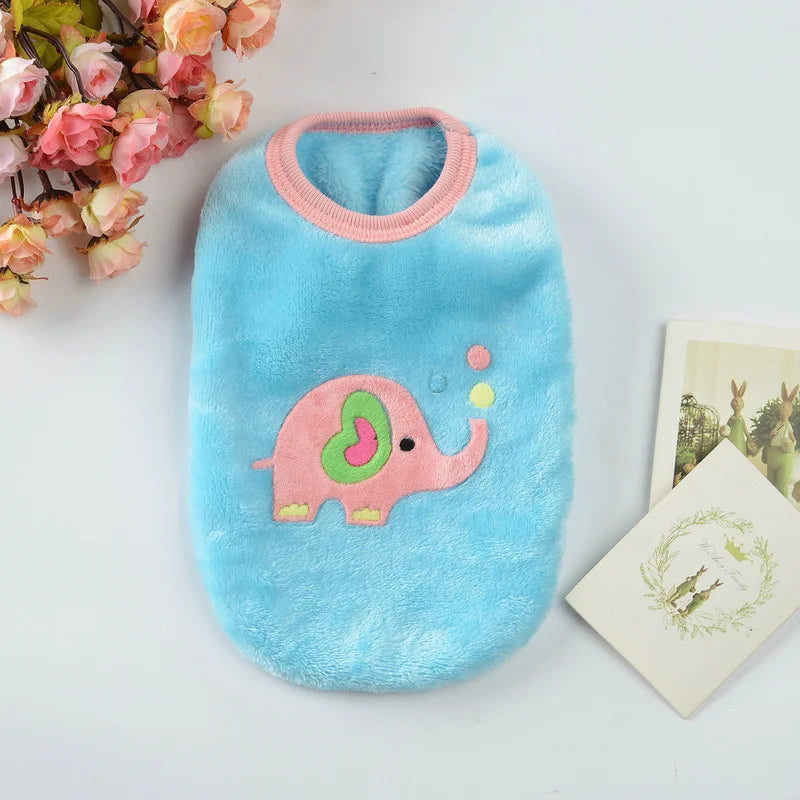 Cute Print Tea Cup Dog Sweater Winter Warm Fleece Pet Clothes for Small Dogs Teddy Chihuahua Puppy Pullovers mascotas Clothing