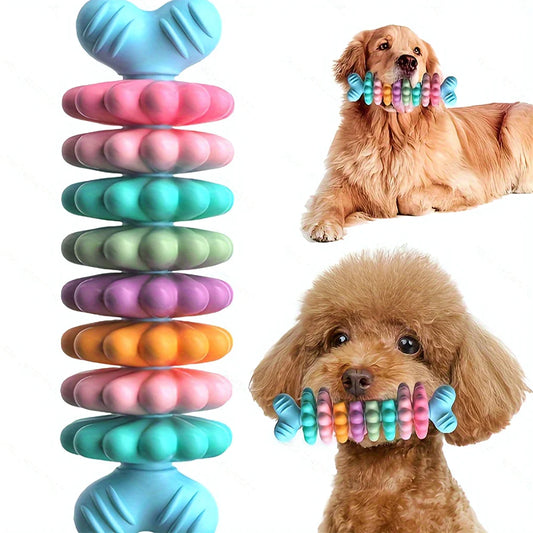 2PCS/SET Pet Toy Dog Chew Bone with Multi-color, Durable, and Teething-resistant Design for Gnawing and Dental Care