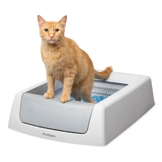 Self Cleaning Cat Litter Box Automatic Odor Control No Scoop Required Crystal Litter Tray Low Tracking Dust Free for Indoor Cats