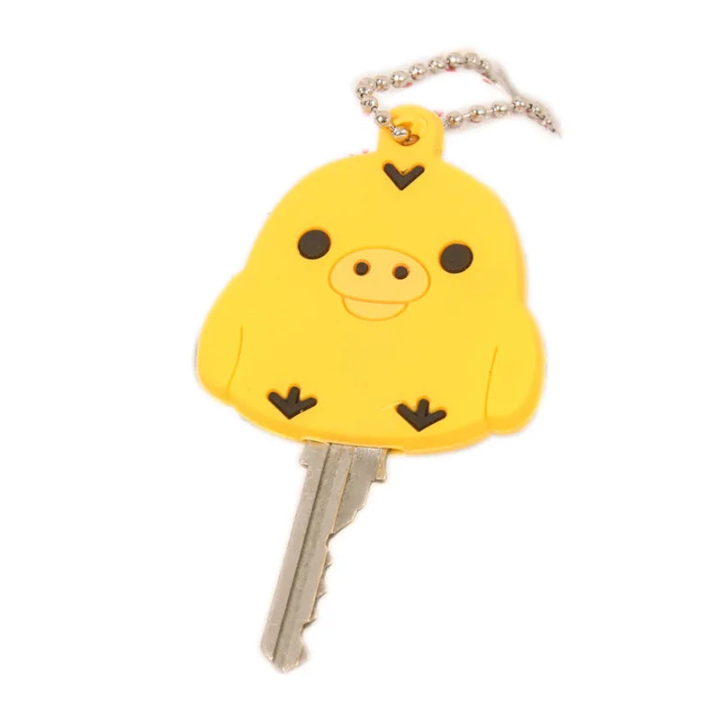 Rilakkuma Key Protective Cover Keychains New Anime Relax Bear PVC Cases Backpack Bags Key Rings Pendants Charms Gift Hot Sales