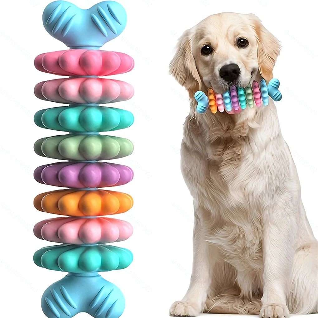 2PCS/SET Pet Toy Dog Chew Bone with Multi-color, Durable, and Teething-resistant Design for Gnawing and Dental Care