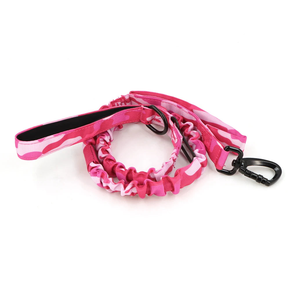 Military Pink Camouflage Dog Harness For Large Medium Dogs Harnesses Leash Adjustable Pet German Shepherd Tactical Training Vest
