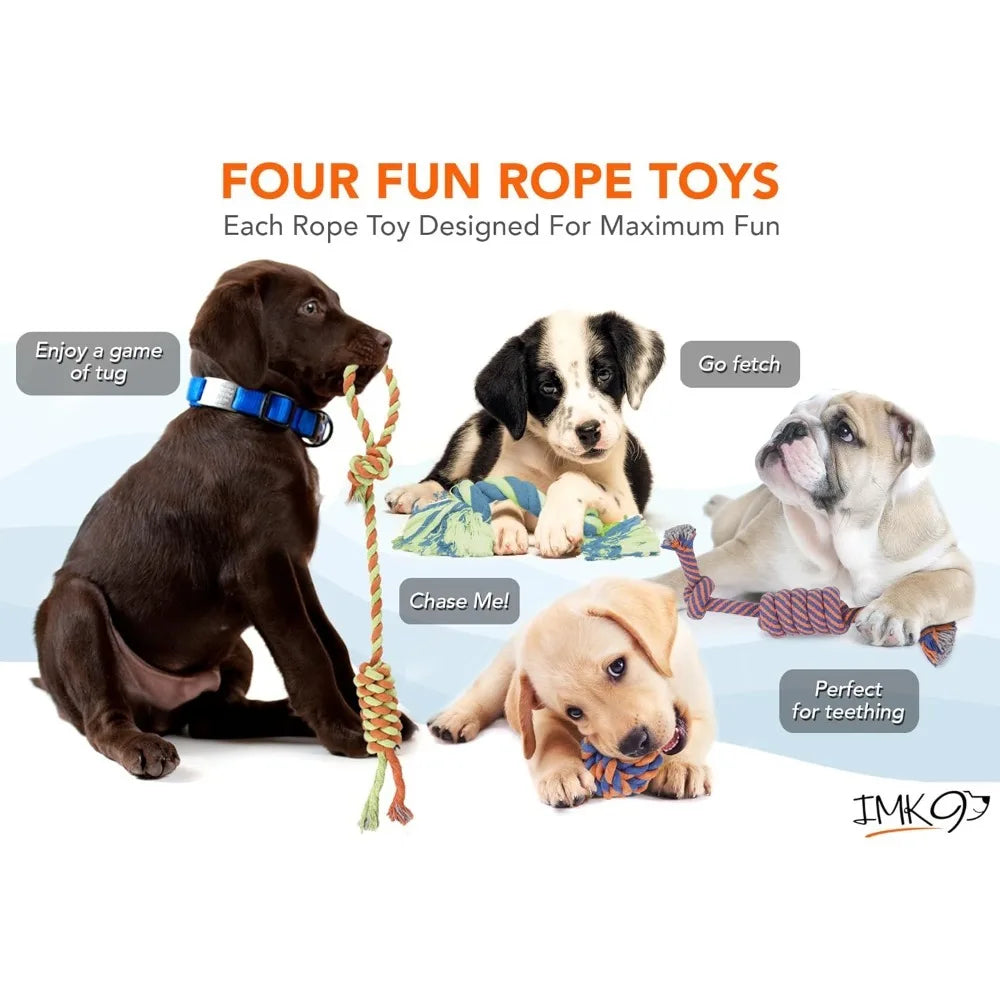 Bell/knot design! Dog Chewing Rope Toy Teeth Grinding Resistant Small and Medium sized Dog Interactive Training Tool
