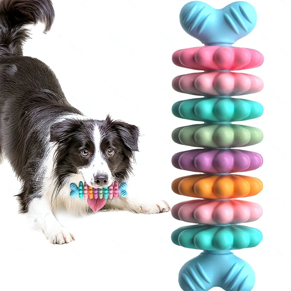 2PCS/SET Pet Toy Dog Chew Bone with Multi-color, Durable, and Teething-resistant Design for Gnawing and Dental Care