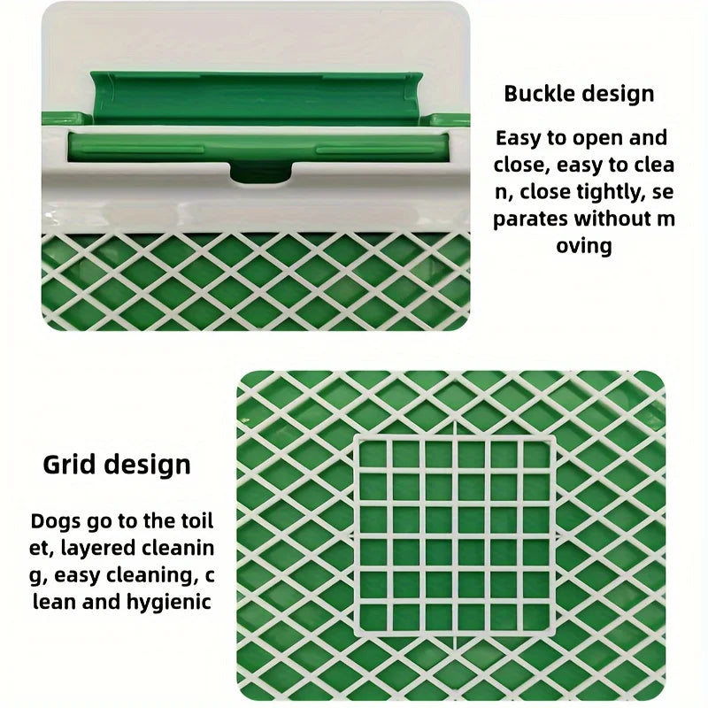 Reusable Silicone and PP Leak-Proof Dog Potty Training Pads - Indoor Pet Toilet with Grass Surface for Easy Cleaning, Hygien Pup
