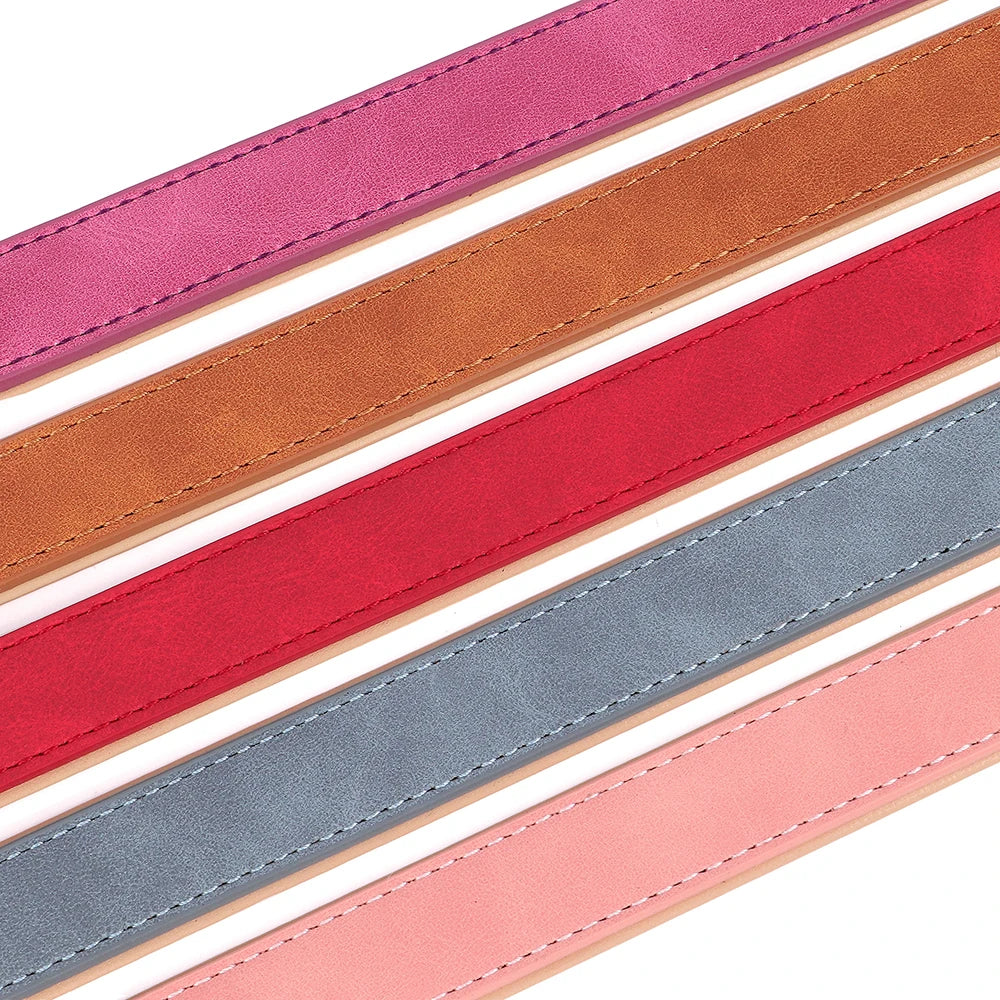 Soft Padded Dog Collar Leash Set PU Leather Pet Dog Collars Necklace With Walking Lead Rope Adjustable For Small Medium Dogs Pug