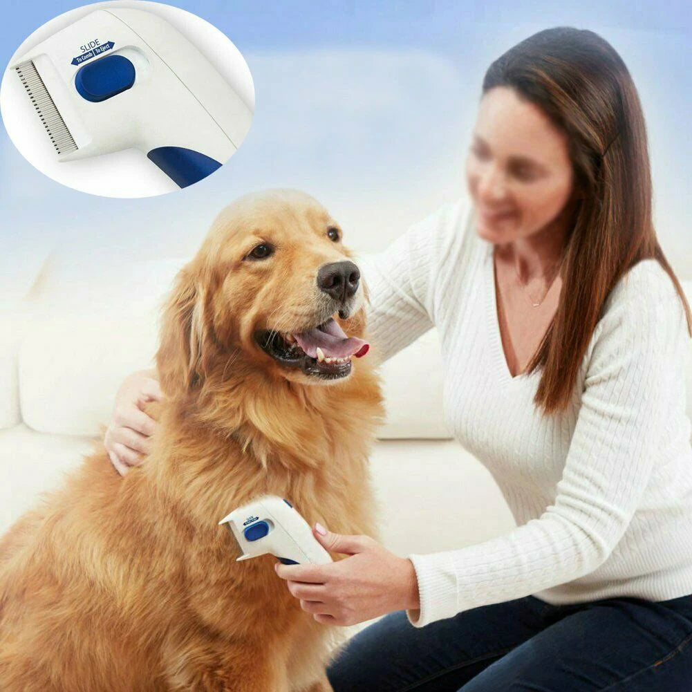 Pet Cat Dog Electric Terminator Brush Anti Removal Kill Lice Cleaner Electric Head Pet Fleas Electronic Lice Comb for Dog