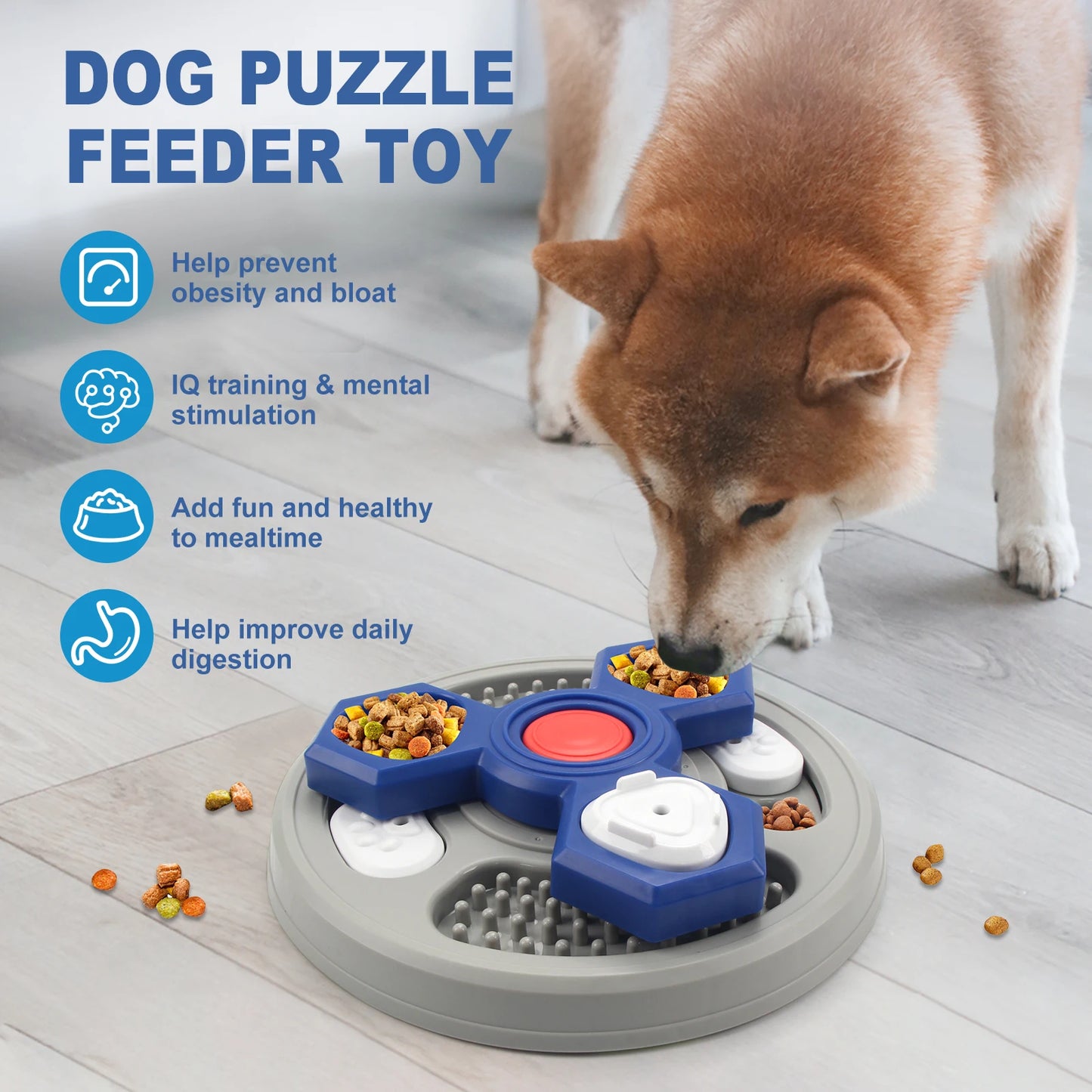 2-Layers Dog Puzzle Toys Slow Feeder Food Dispenser Interactive Increase Puppy IQ Anti-Choking Tableware Dog Licking Plates