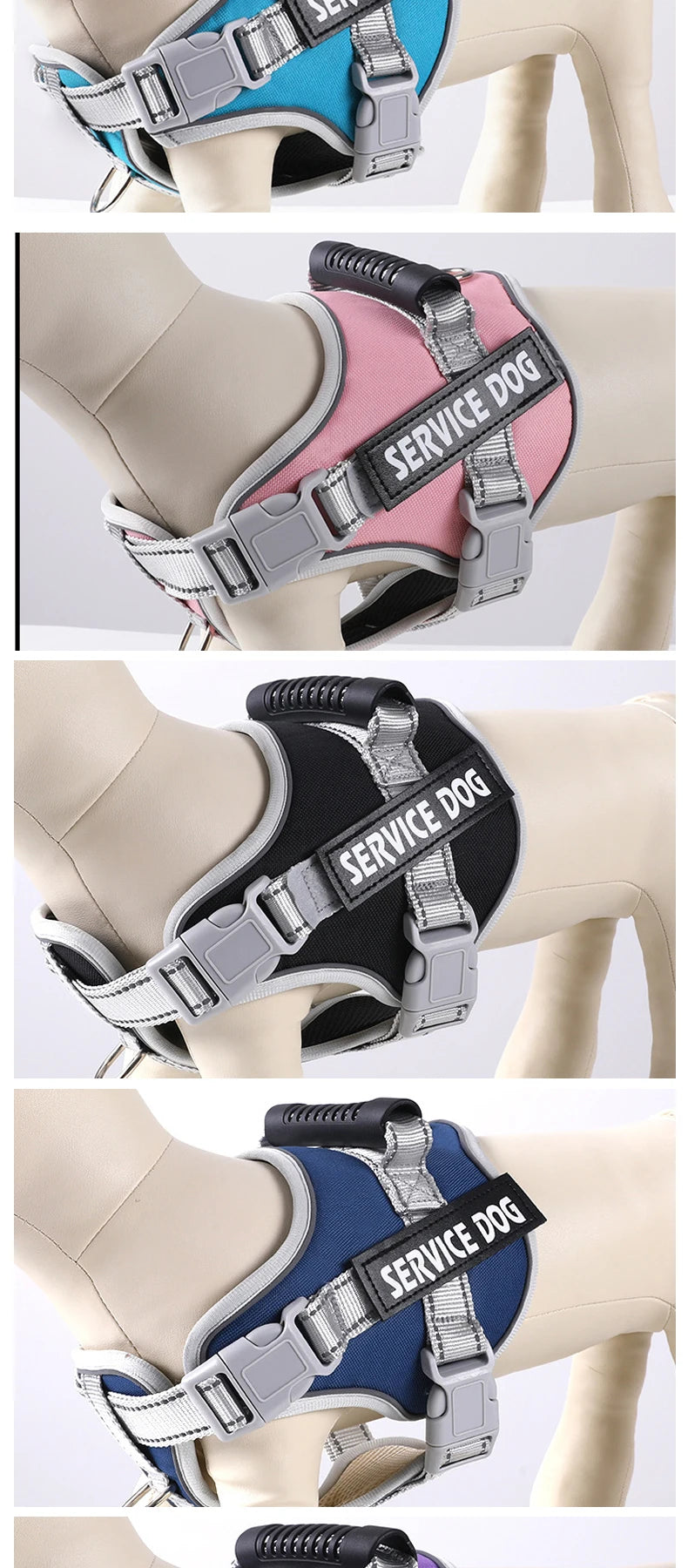 Service Dog Vest Harness No Pull Dog Hook Suitable Large Dog Vest Dog Walking Rope Control Dog Strap Accessories Prevent Loss