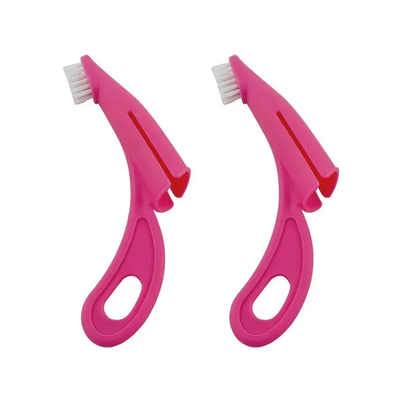 1Pcs Pet Finger Toothbrush Teddy Dog Brush Bad Breath Tartar Teeth Tool Dog Cat Cleaning Supplies 2 Colors Dog Toothbrushes