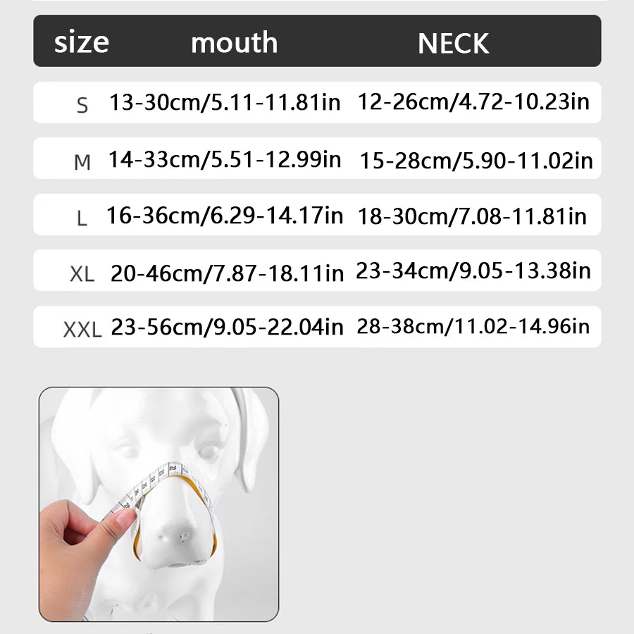 Dog mouth cover, anti bite and anti barking, adjustable mouth cover, comfortable and thick, anti ingestion dog mouth cover