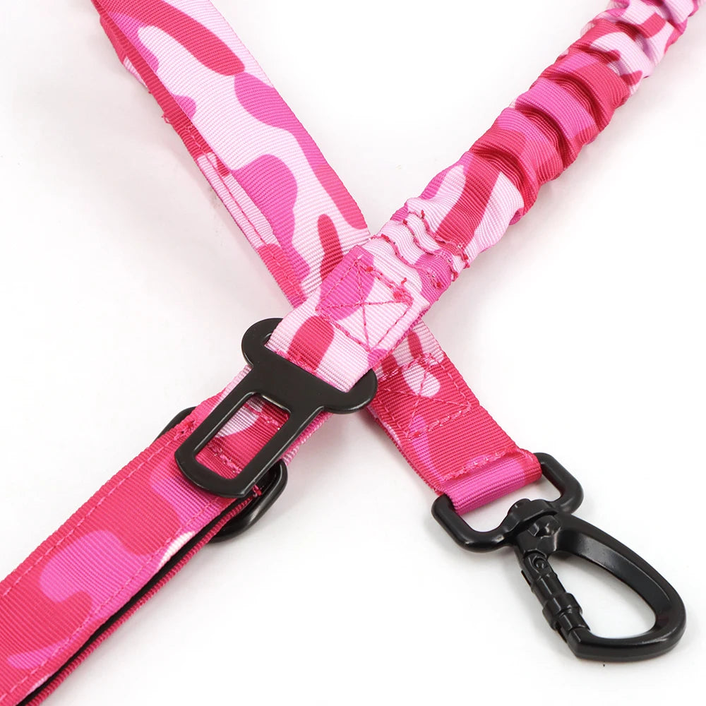 Military Pink Camouflage Dog Harness For Large Medium Dogs Harnesses Leash Adjustable Pet German Shepherd Tactical Training Vest