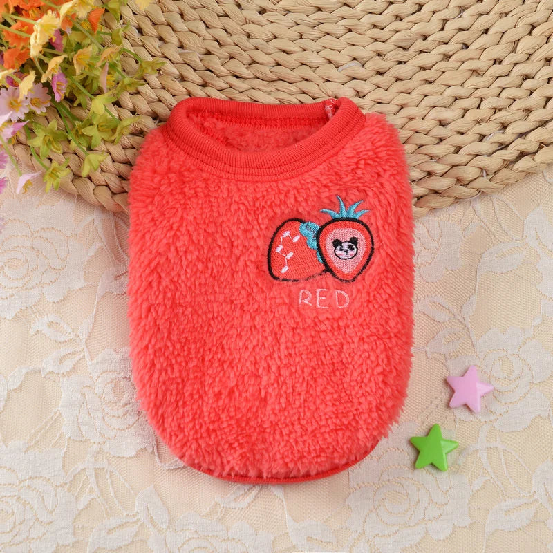 Cute Print Tea Cup Dog Sweater Winter Warm Fleece Pet Clothes for Small Dogs Teddy Chihuahua Puppy Pullovers mascotas Clothing