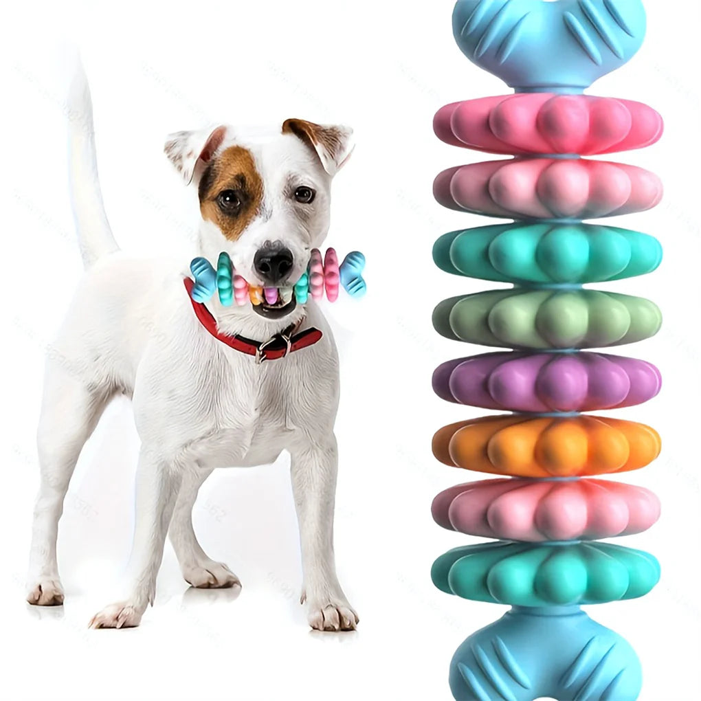 2PCS/SET Pet Toy Dog Chew Bone with Multi-color, Durable, and Teething-resistant Design for Gnawing and Dental Care
