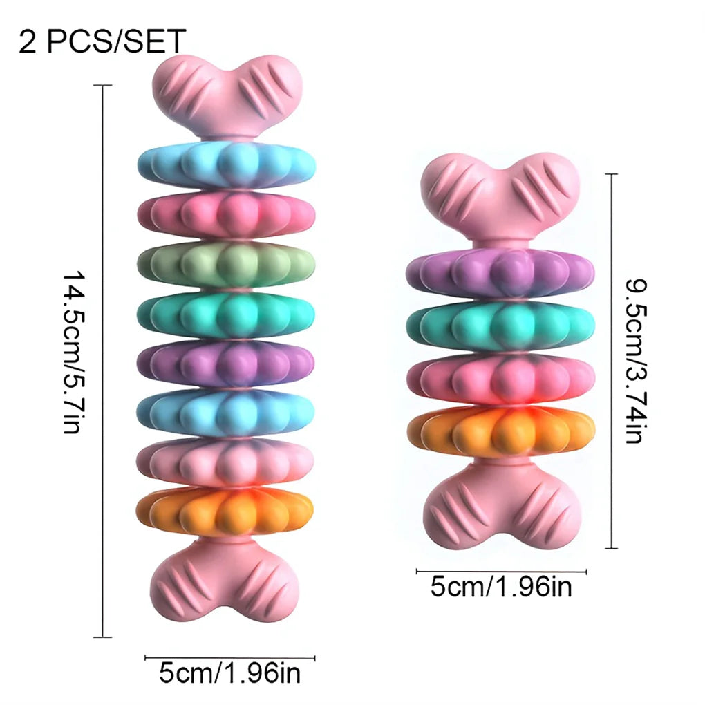 2PCS/SET Pet Toy Dog Chew Bone with Multi-color, Durable, and Teething-resistant Design for Gnawing and Dental Care