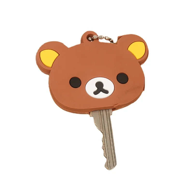 Rilakkuma Key Protective Cover Keychains New Anime Relax Bear PVC Cases Backpack Bags Key Rings Pendants Charms Gift Hot Sales